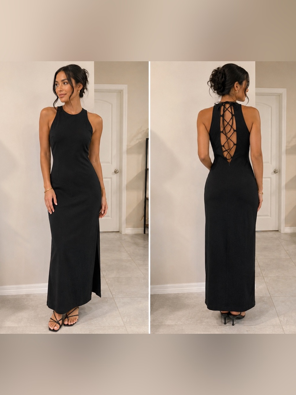 Geary Roark Kamisato Black Sleeveless Maxi Dress